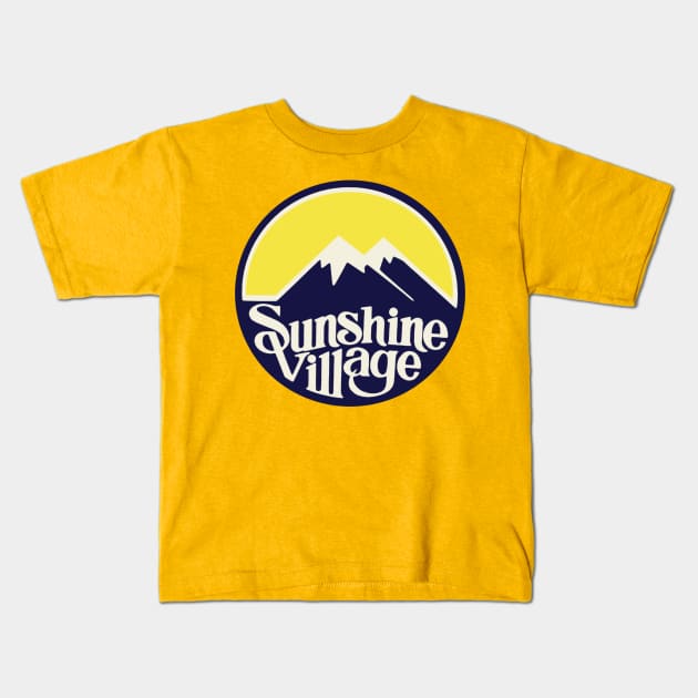 Sunshine Village Banff Vintage Skiing Kids T-Shirt by Hilda74